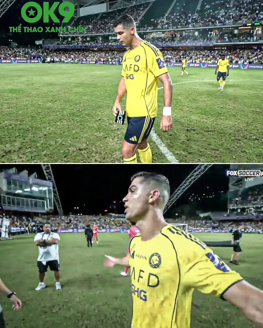 Ronaldo hoàn toàn thất vọng và suy sụp sau trận đấu (Ảnh: FoxDeportes).